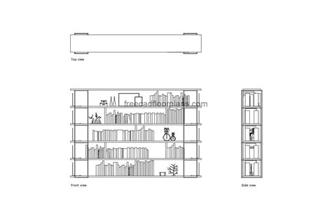 Bookshelf - Free CAD Drawings