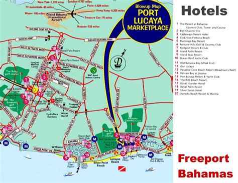 Freeport hotels map - Ontheworldmap.com