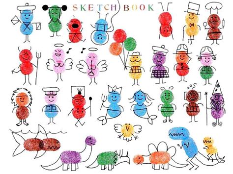 Thumbprints | Fingerabdruck kunst, Kunstprojekt für kinder, Kinder basteln und malen