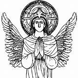High Quality Orthodox Guardian Angel Coloring Page · Creative Fabrica sketch template