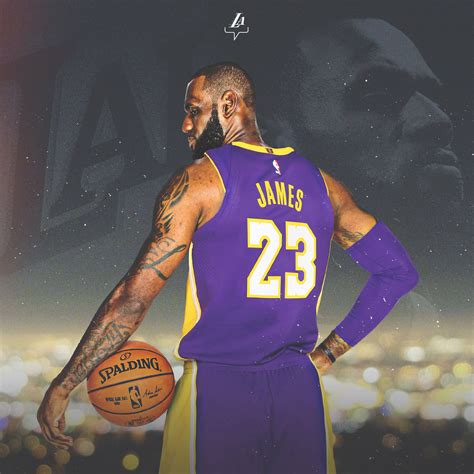 Download "LeBron James Showing Support for the Lakers in Purple and Gold" Wallpaper | Wallpapers.com