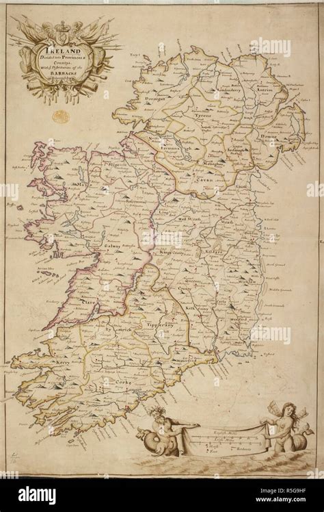 A map of Ireland divided into provinces and counties. A colored map of Ireland "divided into ...