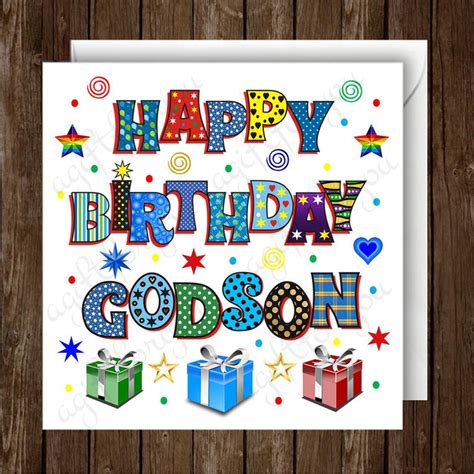 Happy Birthday Godson Greeting Card. - Etsy