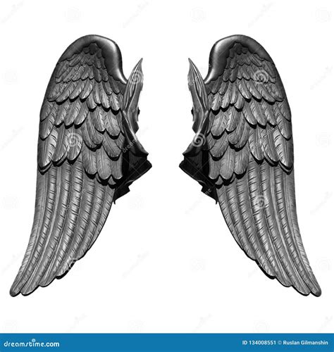 Angel Wings Isolated on White Background Stock Image - Image of feather, isolated: 134008551