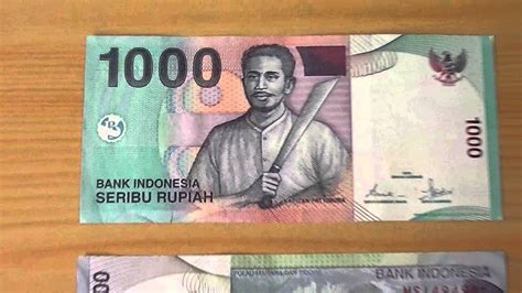 The 1.000 Seribu Rupiah papermoney note of Indonesia from 2009 - YouTube