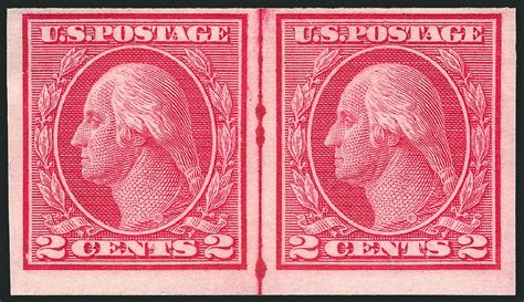 US Stamp Prices Scott Catalogue #459 - 1914 2c Washington Coil Imperf