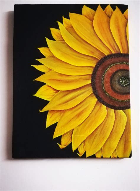 Sunflower in 2020 | Acrylic painting canvas, Acrylic painting flowers ...