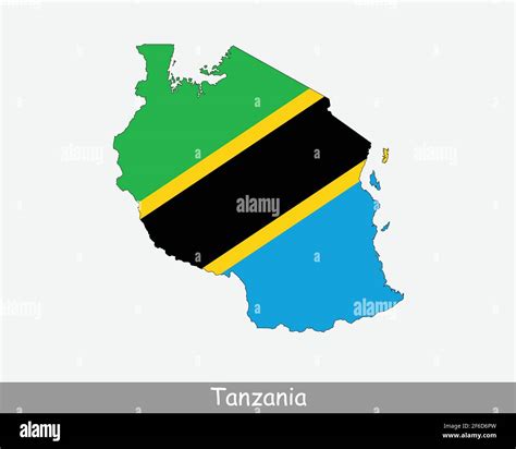 Tanzania Flag Map. Map of the United Republic of Tanzania with the ...