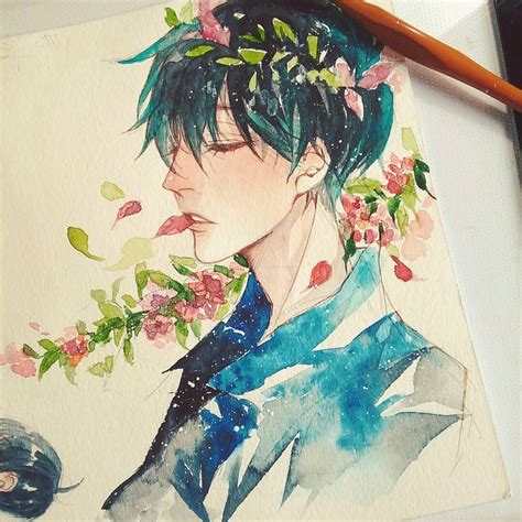 Anime Watercolor Painting