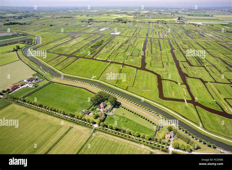 Netherlands, Grootschermer Old polder landscape "Eilandspolder". Foreground Beemster Polder ...