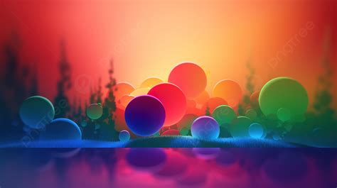 Rainbow Of Balloons And Grass On A Desert Background, 3d Background ...