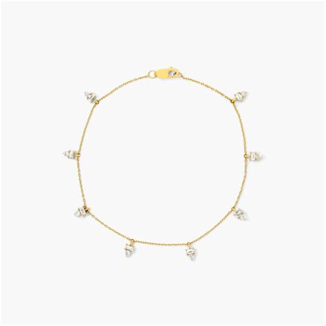 14K Yellow Gold Dazzle Stack Lab-Grown Diamond Dangle Bracelet-81759y14l