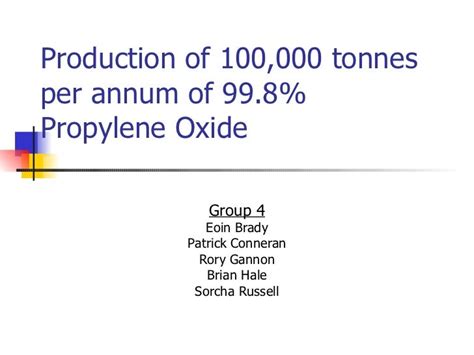 BE Chemical Engineering Design Project Production Of Propylene Oxide