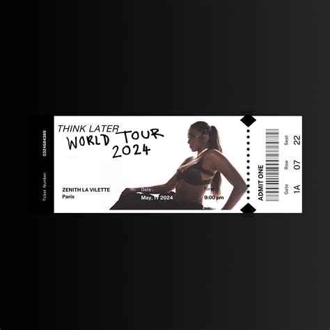 Tate Mcrae Think Later World Tour, Concert Ticket Design Customizable ...