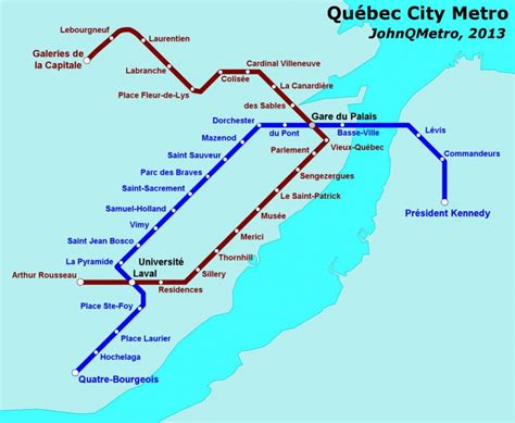 Quebec City metro map - Quebec City subway map (Quebec - Canada)