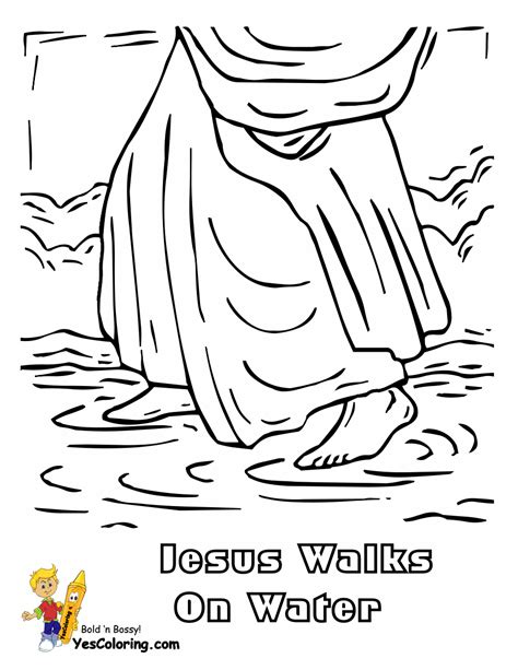 Peter Walks On Water Coloring Pages - Coloring Home