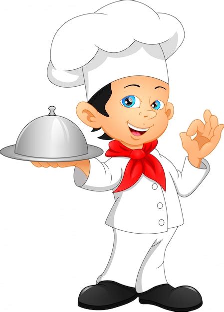 Boy chef cartoon | Premium Vector