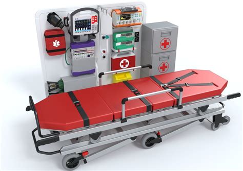 Ambulance Equipment with Stretcher 2 3D model | CGTrader