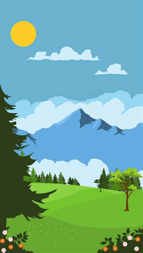 Wallpaper landscape Nature and minimalist 10725116 Vector Art at Vecteezy