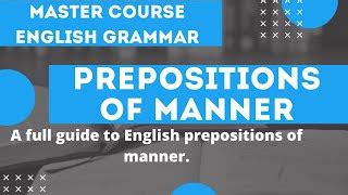 English Grammar Lessons: Prepositions of Manner | Doovi