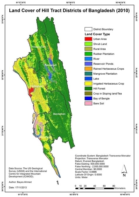 Land cover map of Chittagong Hill Tract (CHT) area | Download ...