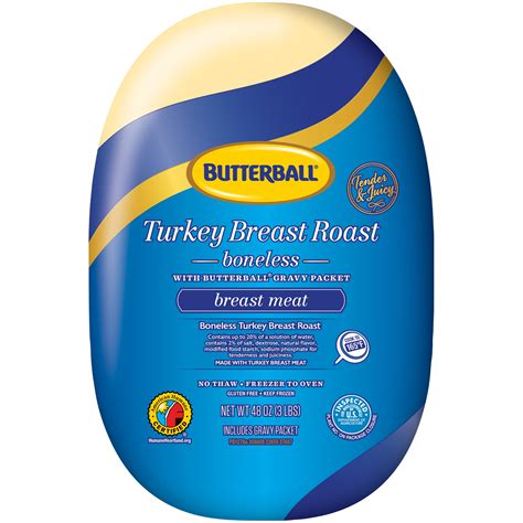 Butterball Boneless Turkey Breast Roast With Gravy Packet, Frozen, 3 ...