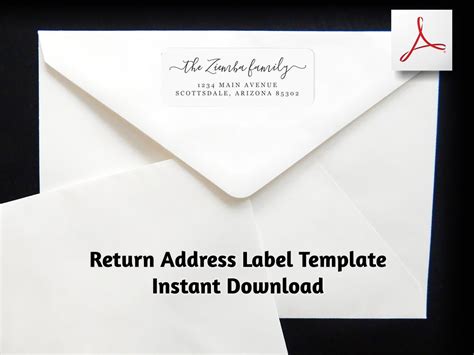 Return Address Label Template, Printable Envelope Label, Avery 1 x 2 5/8 Instant Download ...