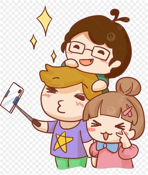 Hand Drawn Cute PNG Transparent, Hand Drawn Cute Us, Selfie, Photograph ...