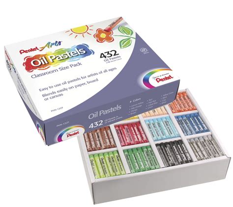 Amazon.com : Pentel Arts Oil Pastels, 432 Piece Classroom Size Pack ...