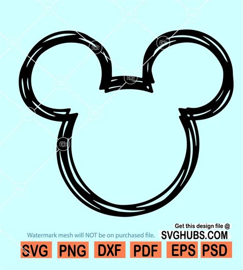 Mickey mouse outline SVG, Mickey mouse SVG, Mickey with ears svg, Disney mickey mouse SVG