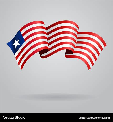 Liberian waving flag Royalty Free Vector Image