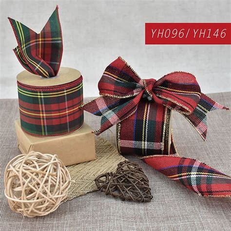 Christmas Plaid Wired Ribbon YH096,YH146