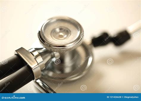 Stethoscope Medical Equipment in Doctor Hand Close Up Stock Photo ...