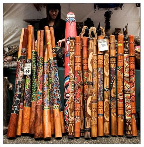 Didgeridoos | Auckland Daily Photo | Painted sticks, Aboriginal art, Didgeridoo