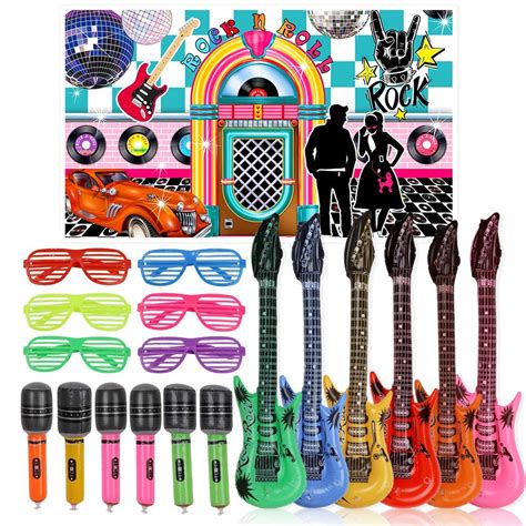 Buy 25pcs 50s Rock Party Decorations Supplies Rock and Roll Party ...