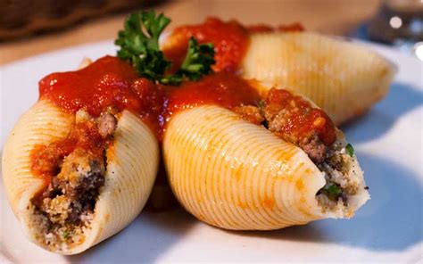 Jumbo Shells with Meat Filling