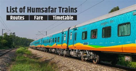 List of Humsafar Trains: Routes, Fare, Timetable | RailMitra Blog