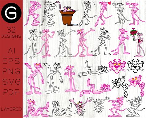 The Pink Panther Svg Files Stickers for T-shirt Stickers to | Etsy