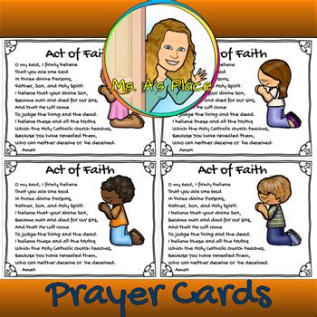 Act of Faith Prayer Card by Bookmarks and More | TpT