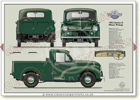 Morris Minor Pickup 1953-54 classic car portrait print