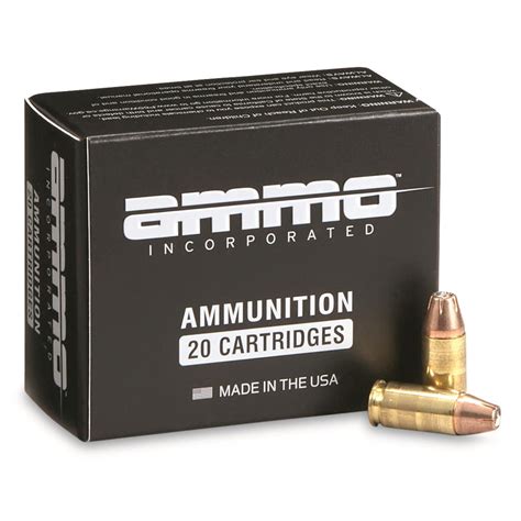 Ammo Inc. Black Label, 9mm, Jacketed Hollow Point, 115 Grain, 20 Rounds - 718304, 9mm Ammo at ...