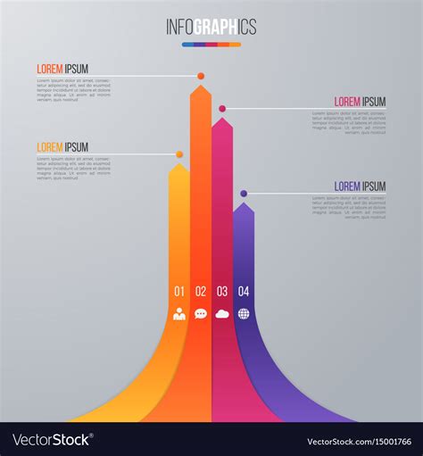 Bar chart infographic template for data Royalty Free Vector