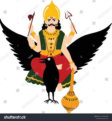 Lord Shani Dev Indian Hindu God Stock Vector (Royalty Free) 2153895499 ...