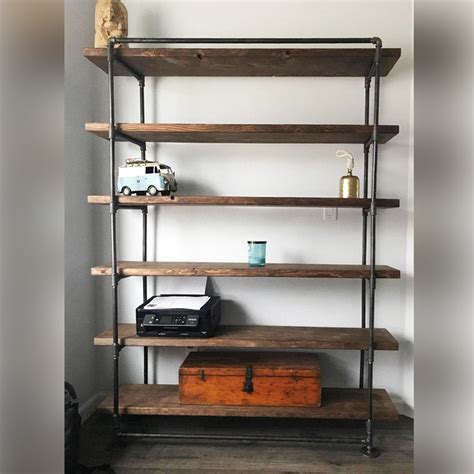 72 in. Industrial Pipe Shelving Unit with 6 wood shelves | Specialty ...