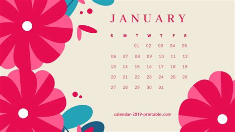 🔥 [60+] January 2019 Calendar Wallpapers | WallpaperSafari