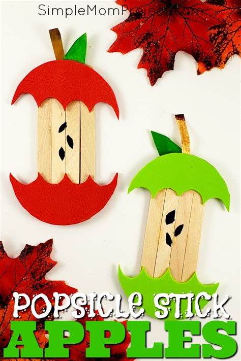 Easy and Fun Fall Apple Popsicle Stick Craft | Fall crafts for kids, Craft stick crafts ...