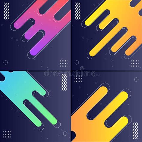 Pack of 4 Abstract Backgrounds in Color Vector Illustrations Stock ...