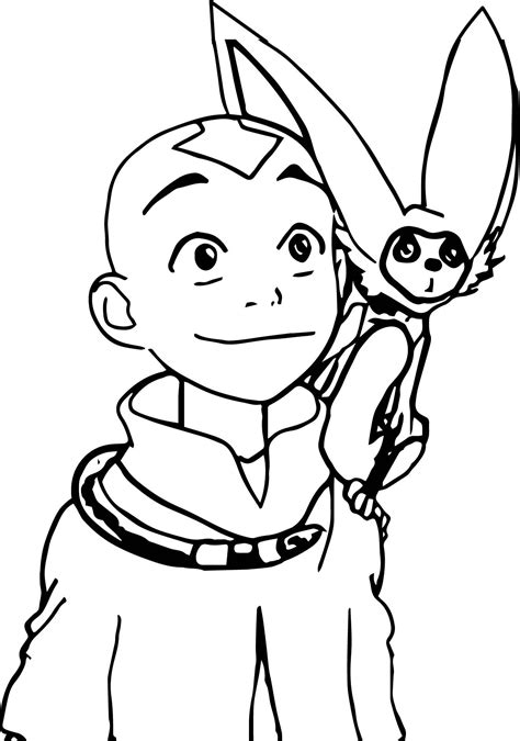 Aang And Momo Ynnck Decmk Avatar Aang Coloring Page - Wecoloringpage.com | Aang, Avatar aang ...