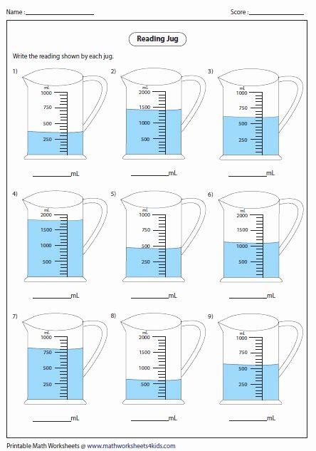 Measuring Volume Worksheet