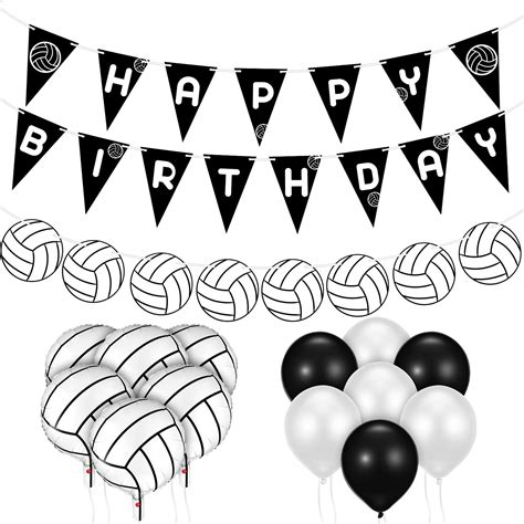 16 Pieces Volleyball Party Decorations, Volleyball Themed Happy ...